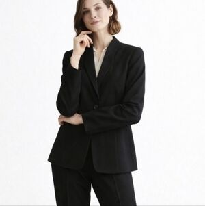 Tahari | Arthur Levine Black PinStriped Petite Blazer